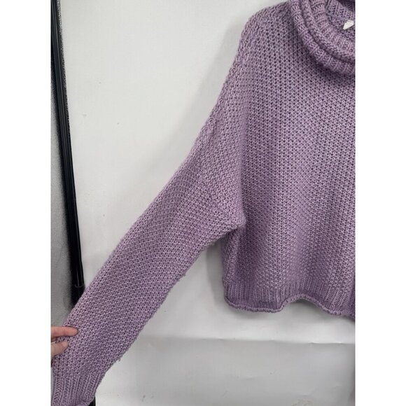 Moth Anthropologie Abella Turtleneck Sweater Women Small Lavender Slouchy - Picture 9 of 10